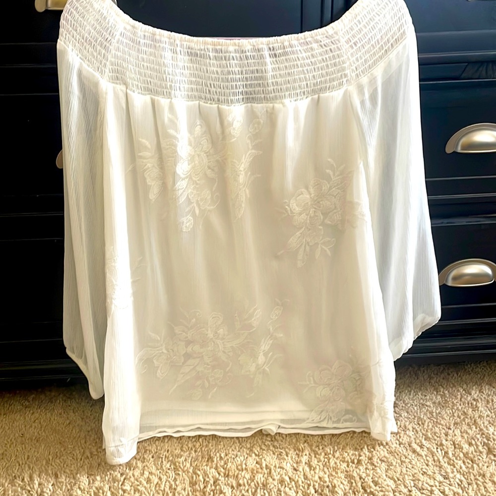 AB Studio white blush off shoulder